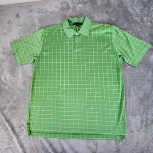Brooks Brothers‎ Shirt Men Large Green Performance Knit Golf Polo Sportswear